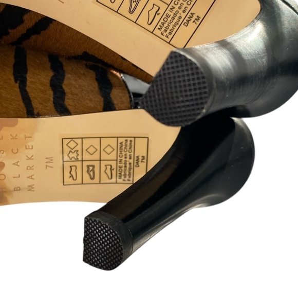 White House Black Market Tiger Animal Print Calf Hair Slingback Bootie Mule 7 M - Picture 13 of 13